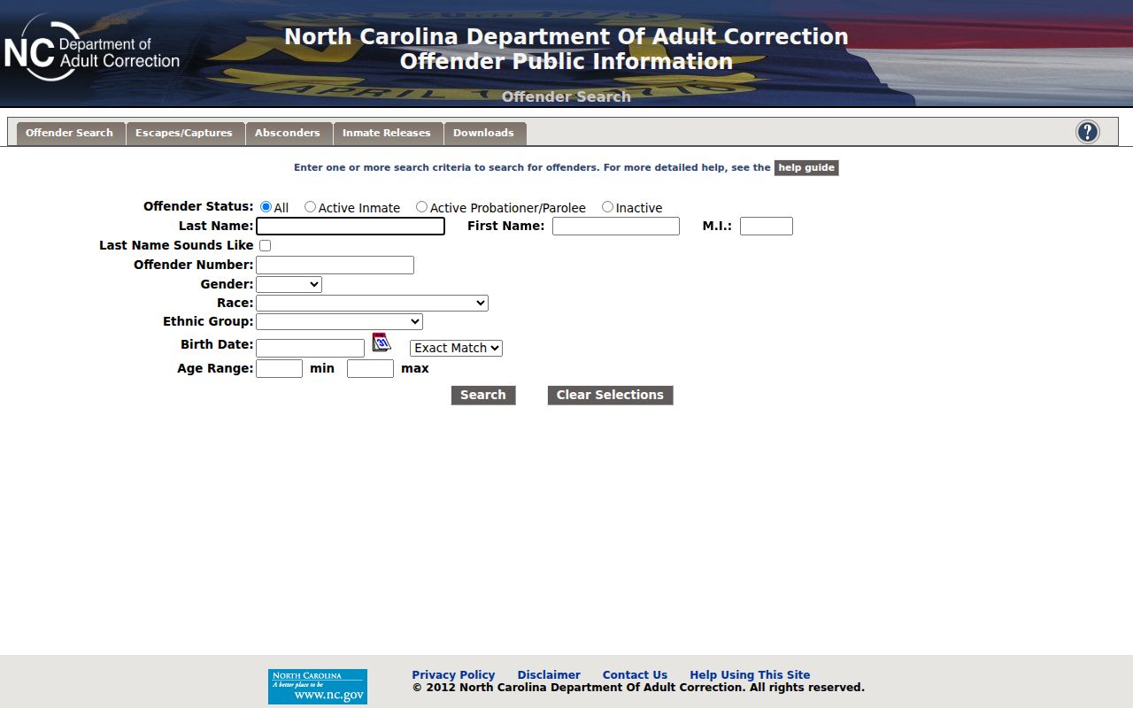 State custody and supervision search for Gaston County arrest history
