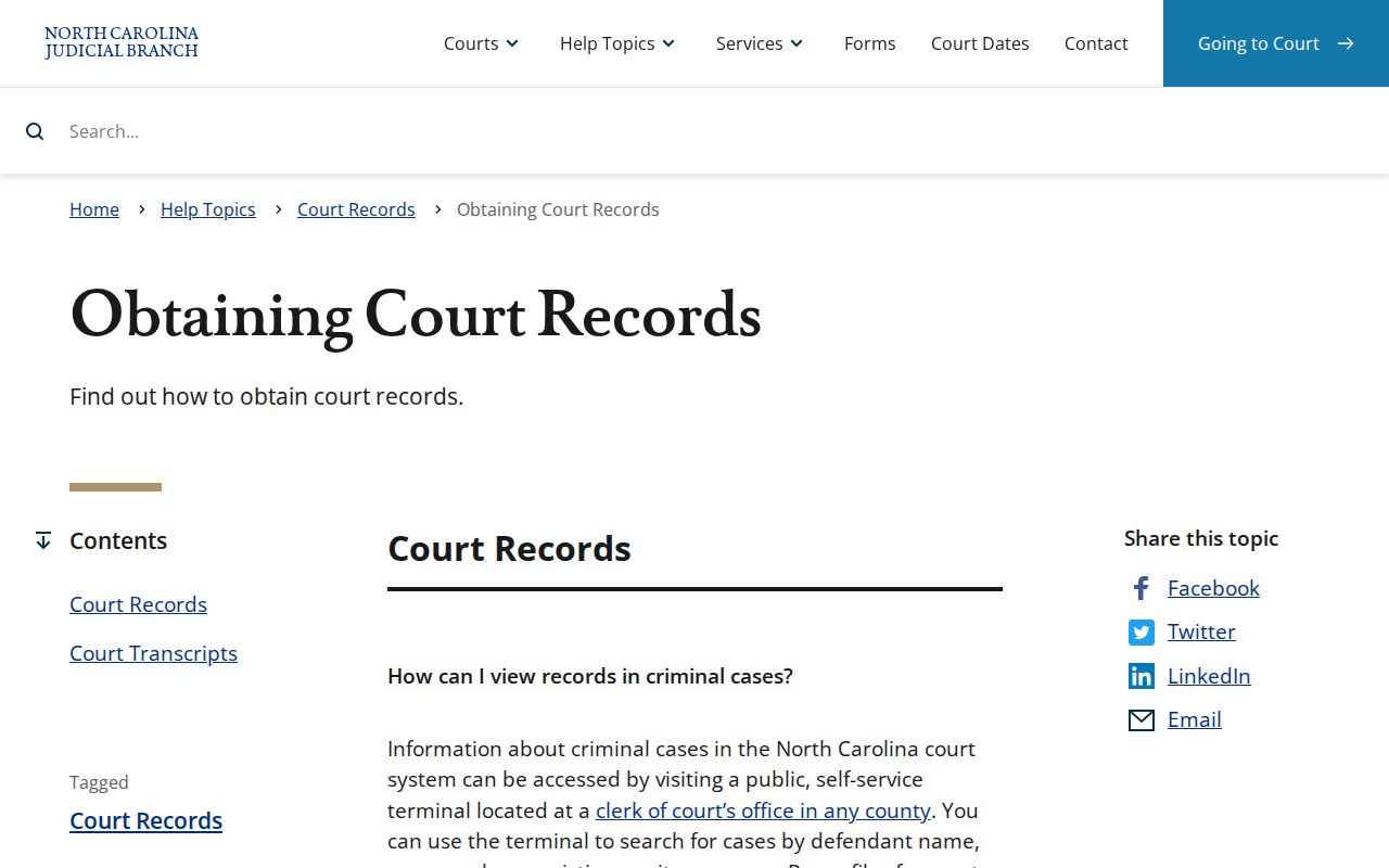 Gaston County criminal court case copy and inspection guidance