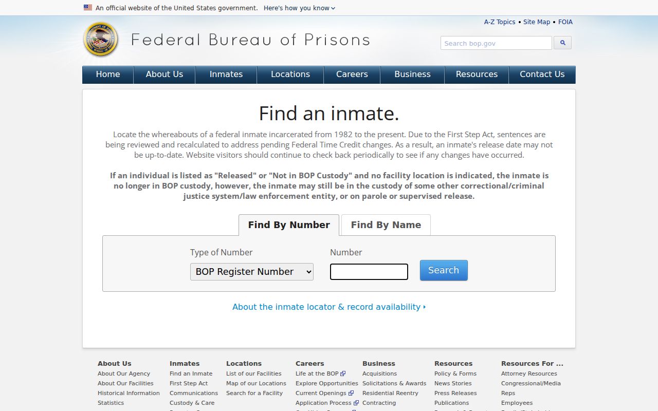 Federal inmate locator related to Gaston County criminal court cases