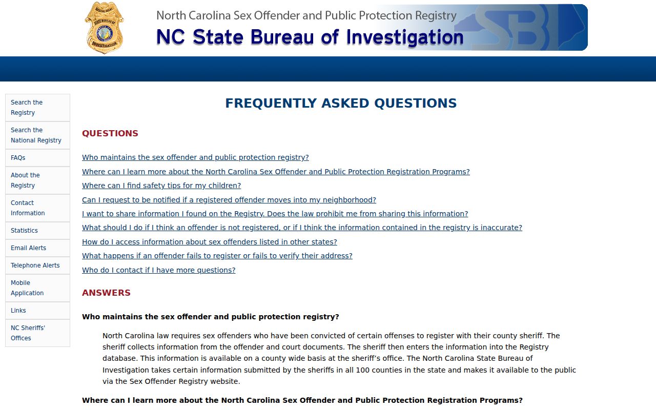 Gaston County sex offender registry scope and accuracy guidance